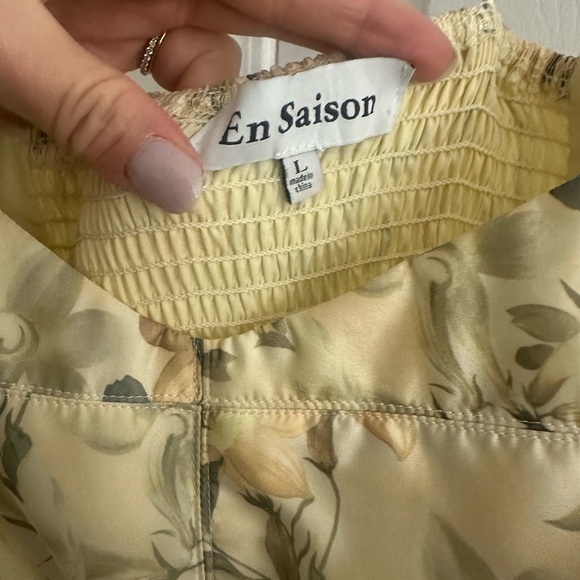 En Saison Yellow Floral Smocked Dress - Picture 2 of 2